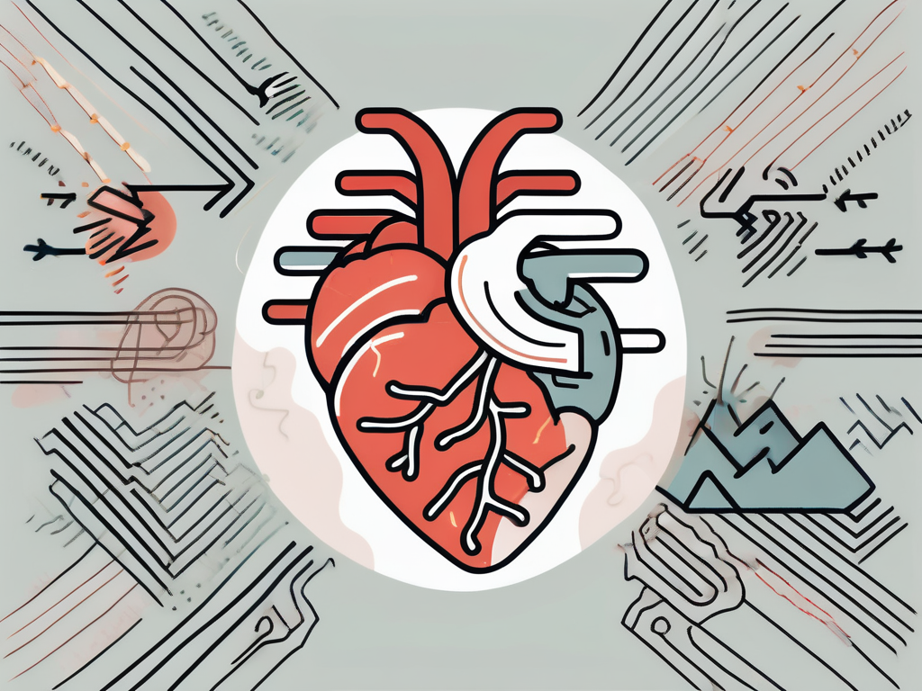 A heart and a brain connected by a zigzag line