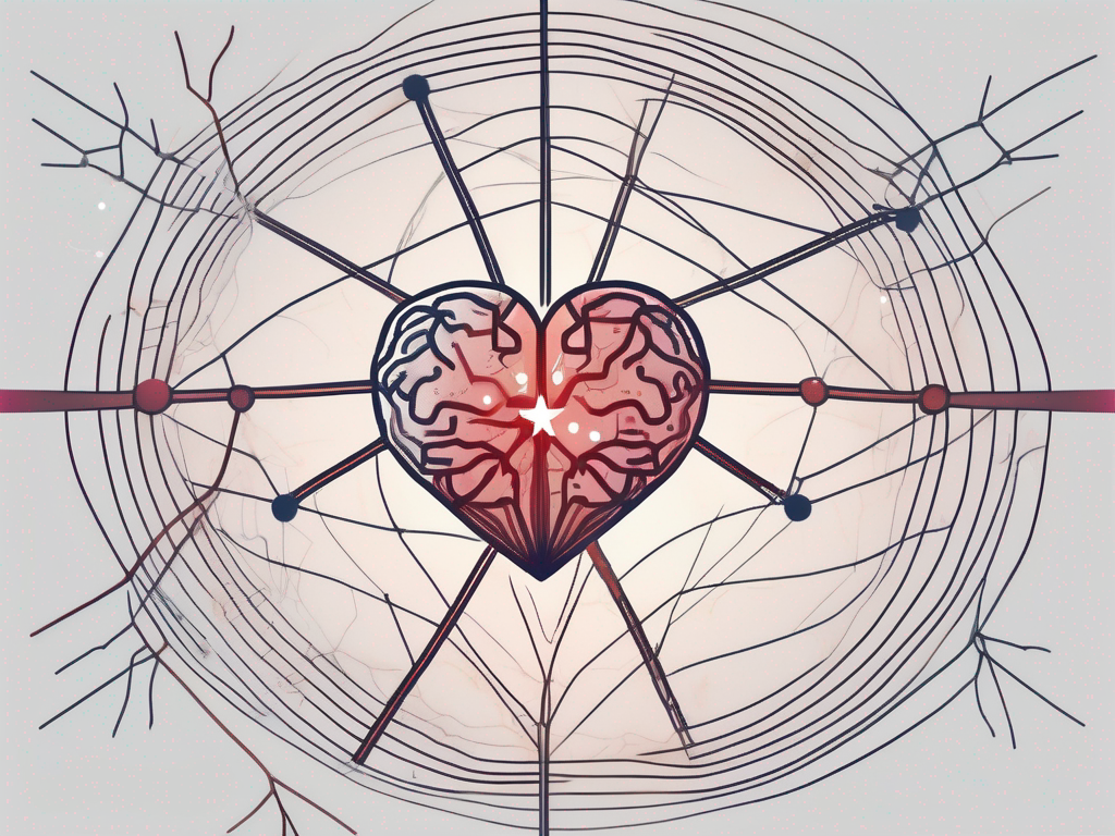 A heart connected to the brain through a network of nerves