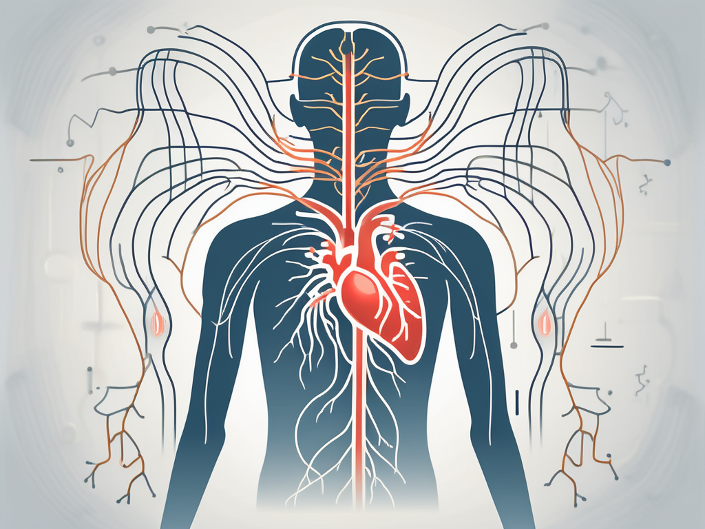 A nervous system highlighting the vagus nerve