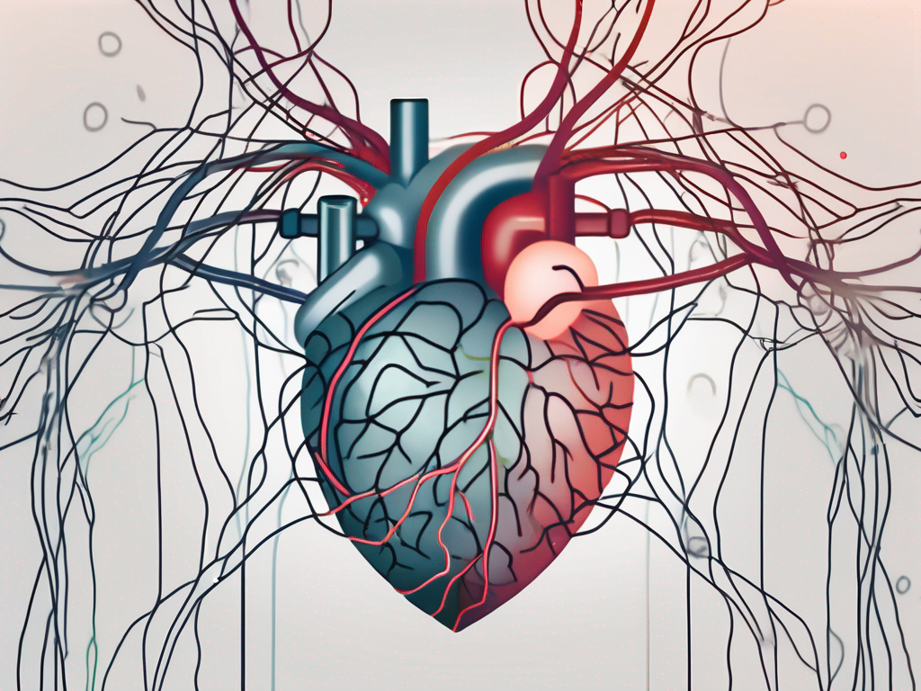 A heart connected to a brain through a network of nerves